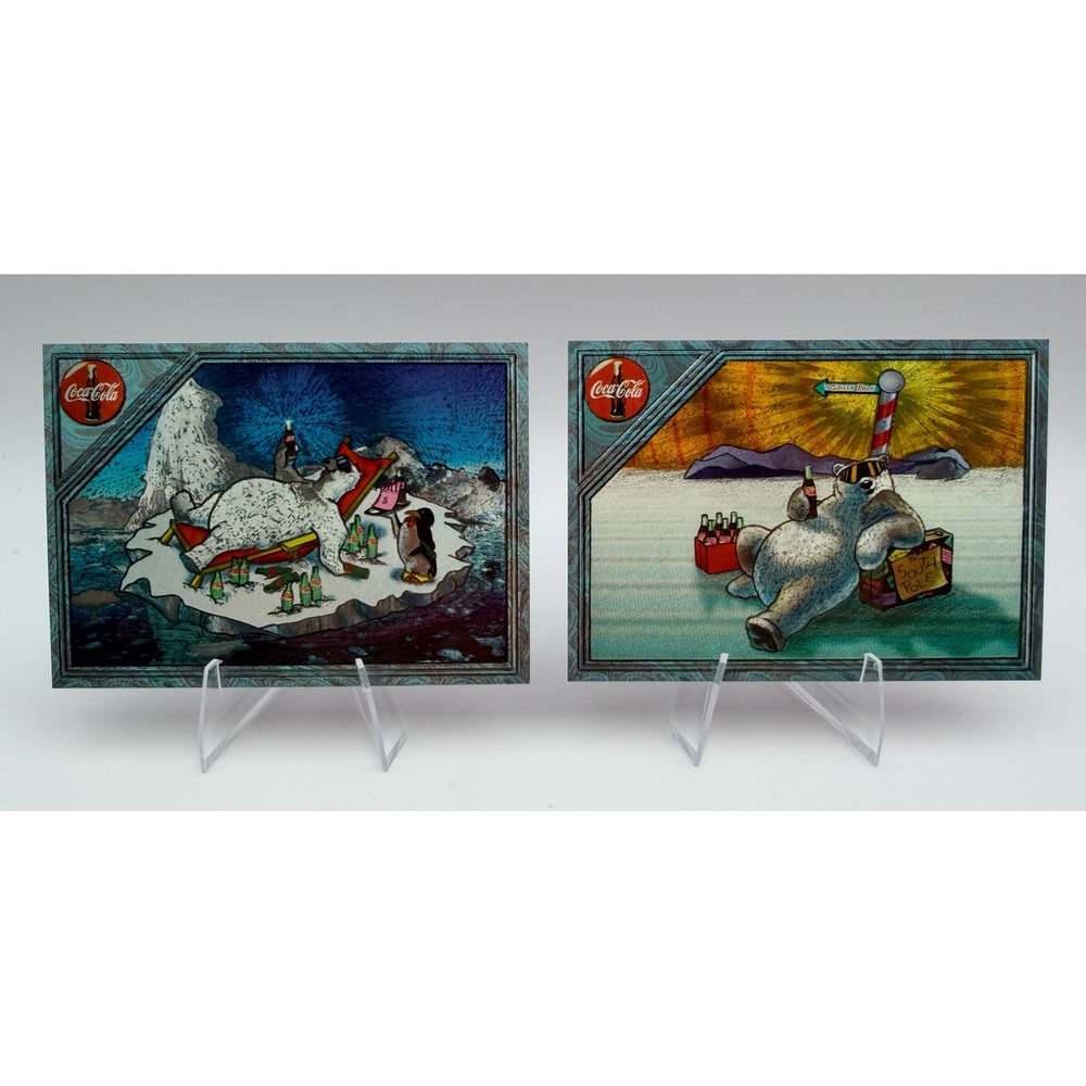 1995 Coca-Cola Polar Bears Trading Cards Utopia SPB-8 Southbound SPB-5 Set of 2